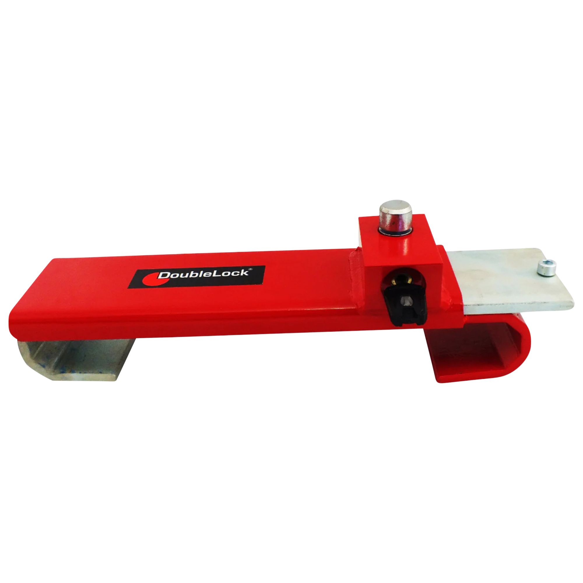 DoubleLock USA Bull Max-Duty Container Lock — Hardened Steel, Weatherproof, Red Finish, Model# 080-110A